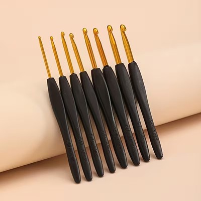 Häkelnadeln Nadeln schwarz & gold 4 Stück/Set Größe 2,5-6 mm - Set wählbar