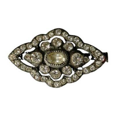 Antike massive Silber Brosche Viktorianisch Jugendstil Paste Französische Belle Epoche 1800er