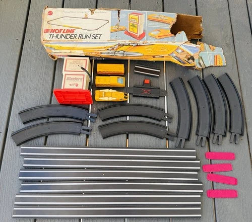 1971 Mattel Hot Line Thunder Run Set Vintage Electric Train Set Sizzlers Redline