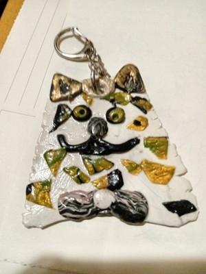 GOOFY CAT KEY CHAIN/ BAG CHARM