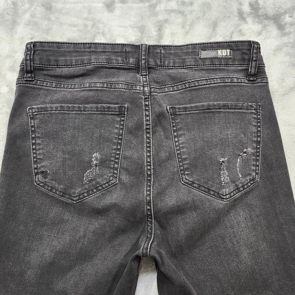 KUT from the Kloth Jeans Womens 4 Black Distressed Connie Ankle Skinny Stretch - Image 4 of 4