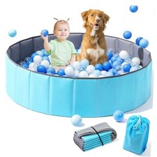 Large Ball Pit for Toddlers - 44in Baby Ball Pool with Playmat, Hold Over Blue