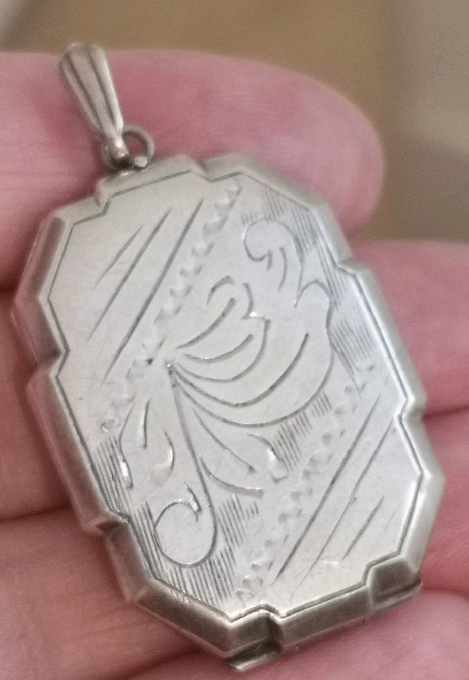 Art Deco Sterling Silver Rectangular Geometric To… - image 1