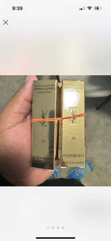 YSL ROUGE PUR COUTURE LABIO MANCHADO BRILLANTE #48 NARANJA GRAFFITI YVES SAINT LAURENT Foto 3 de 4