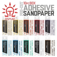 DSPIAE: Adhesive Sandpaper - 10pc Box - 10 Grit Range