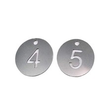 Diameter 1.18 Inches Bigger Hollowed Stainless Steel Number Tags Key Tags wit...