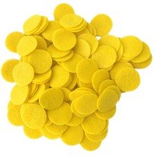 44 PCS 2 Inch Yellow Craft Felt Circles Fabric Pads For Handcraft DIY Arts