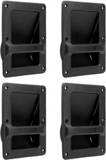 4 Pack Recessed Plastic Speaker Cabinet Handles 6.38x8.5x2 Inch Black For Cases 