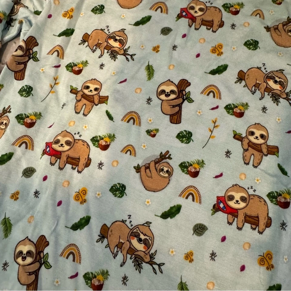 Масло Baby ленивец узор бамбука пижамы комплект размер: 5T - Изображение 2 из 3