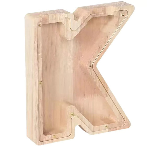 Wooden Letter Money Box A-Z - Standing Letters & Symbols Coin Saving Boxes - Picture 12 of 44