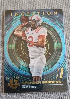 2022-23 Bowman Inception University - Spencer Sanders #26 Aqua Foil V2 /199 (RC)