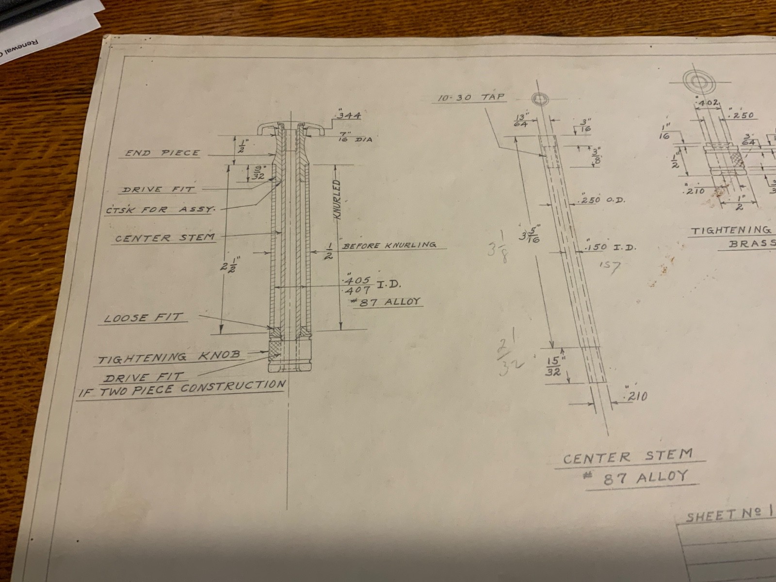 Vintage Barbasol Razor blueprint 1935