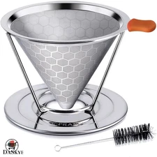 Eco-Friendly Stainless Steel Pour Over Dripper - 180 Days Satisfaction Guarantee