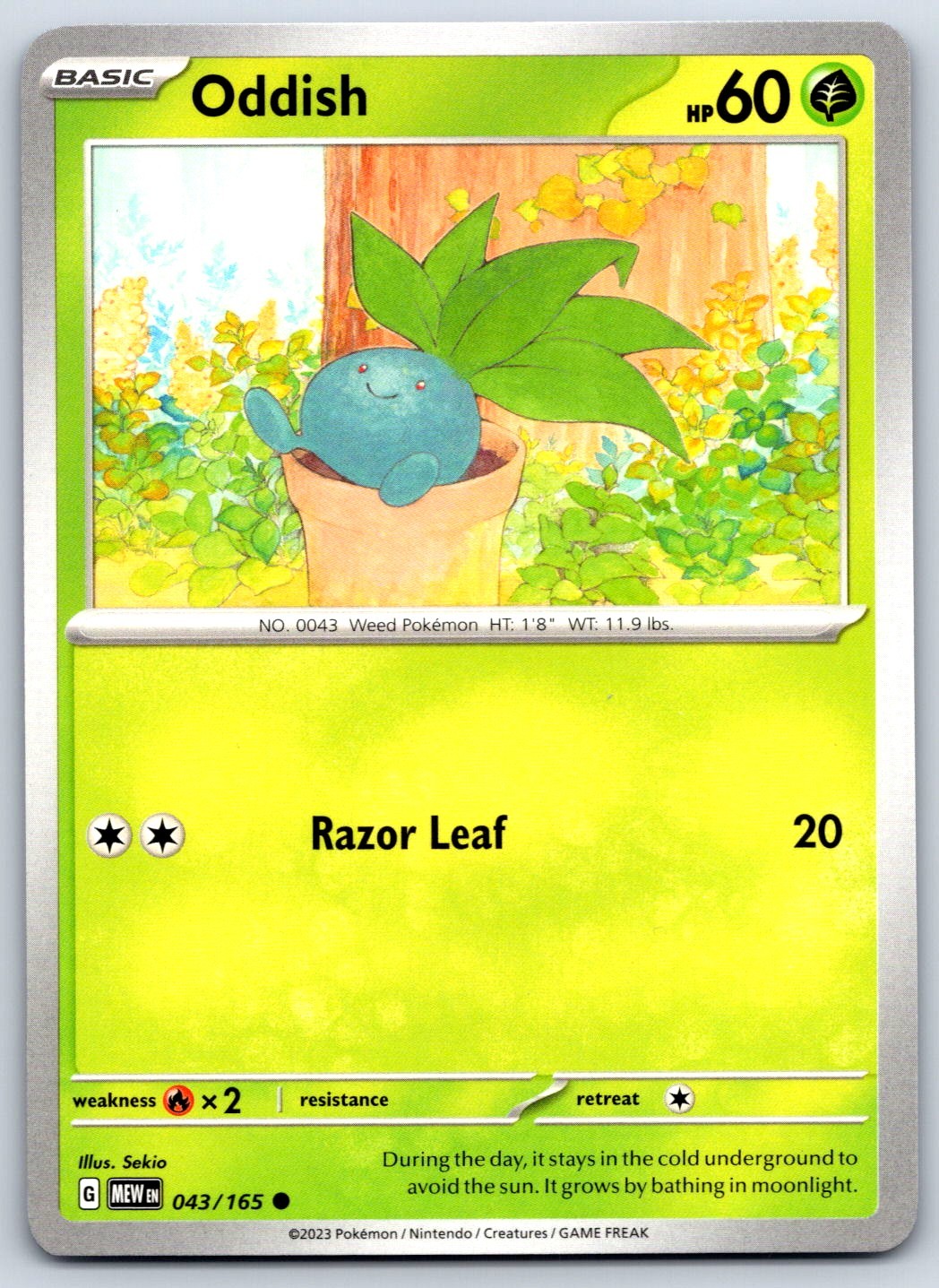 Oddish - Scarlet Violet 151 043/165 Pokemon Card NM