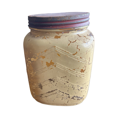 Vintage 1940's Monarch Finer Foods Hoosier Style 1 Gallon Canister - Picture 2 of 6