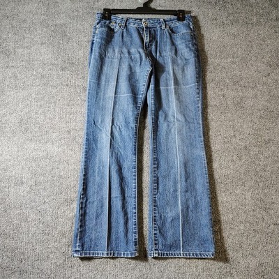 Women s Blue Solo Works New York City Med Rise Bootcut Denim Jeans Size 10P