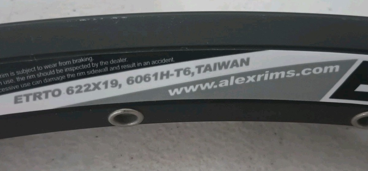 Alex Rims EN24 ETRTO 622x19 6061H-T6 Made In Taiwan 36 Hole | eBay