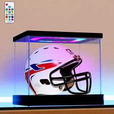 Mini Helmet Display Case with Light, Acrylic Clear 1/2 Football Baseball Helmet