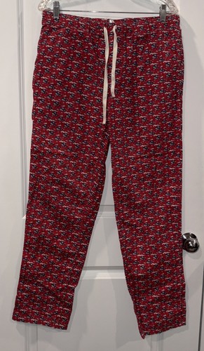 Vineyard Vines Men's Red Santa Whale Flannel Pajama Pants Sz M
