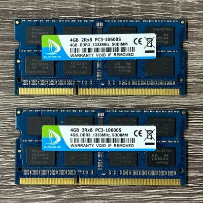 2x 4GB DDR3 1600 MHz / 1333 MHz PC3 SODIMM Laptop RAM Units - 8GB