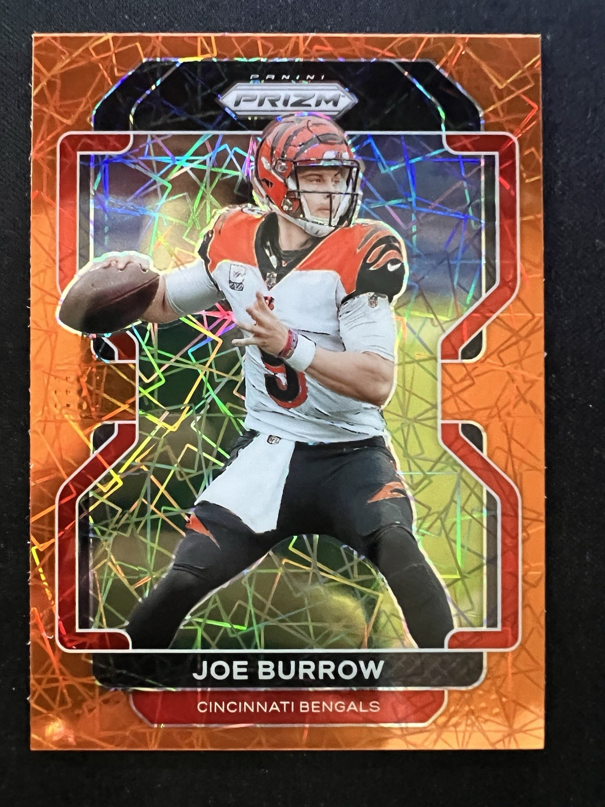 2021 Panini Prizm Joe Burrow #273 Orange Lazer Cincinnati Bengals Color Match