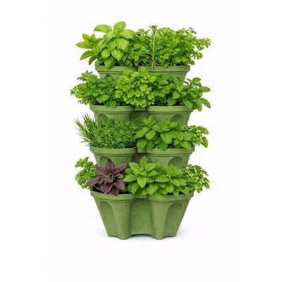 Large Vertical Planter Tower, 4 Tier Stackable Garden Planter, 16 Plant Sites...