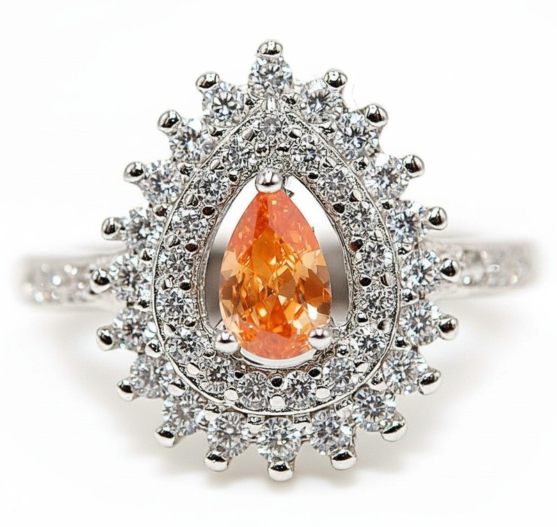 3CT  Padparadscha 925 Sterling Silver Ring Sz 6
