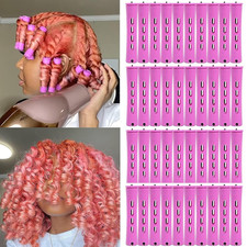 Perm Rods Set for Natural Hair, 40Pcs Plastic Cold Wave Rods, Heatless Permin...