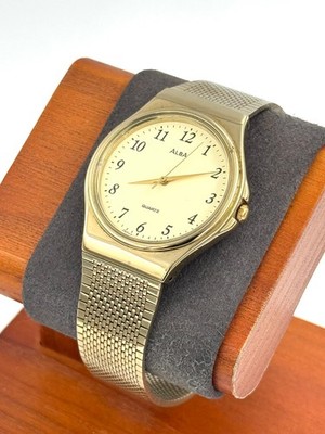 vintage seiko alba 32mm Men Quartz Watch New Battery working V701-1R70 -f1558