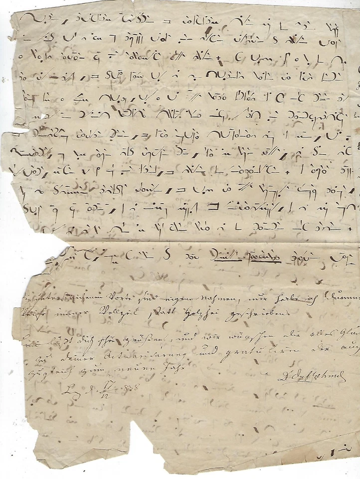 SELTSAMER FLOHMARKTFUND EINER MIR UNBEKANNTEN HANDSCHRIFT - Bild 1 von 2
