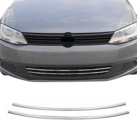 KüHlergrill Leisten Grillleisten FüR VW Jetta 2010-2014 Edelstahl Chrom 2Tlg