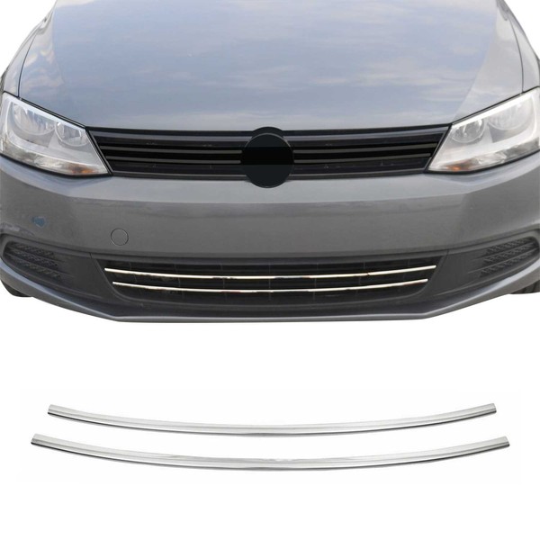 KüHlergrill Leisten Grillleisten FüR VW Jetta 2010-2014 Edelstahl Chrom 2Tlg-image