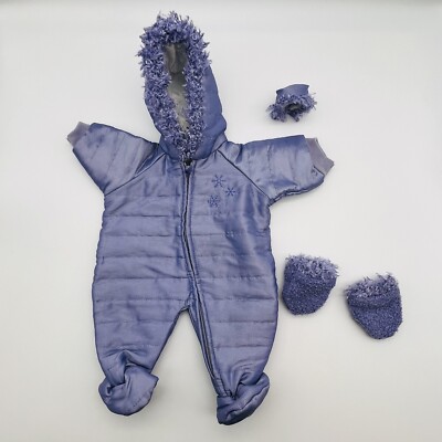American Girl Doll Bitty Baby Purple Snowflake Snowsuit Winter