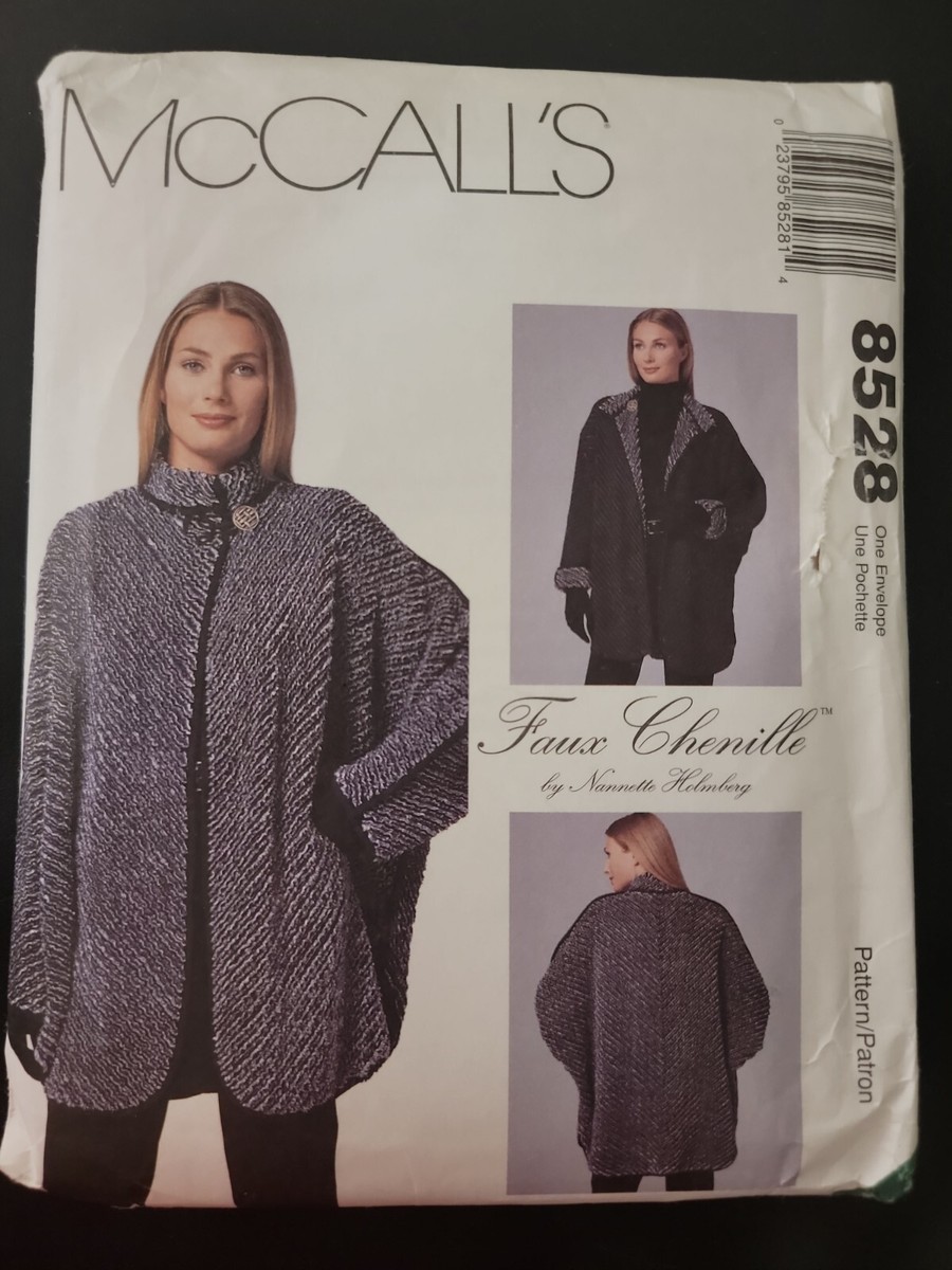 McCalls 8528 Faux Chenille reversible Jacket SEWING PATTERN SZ 6-24