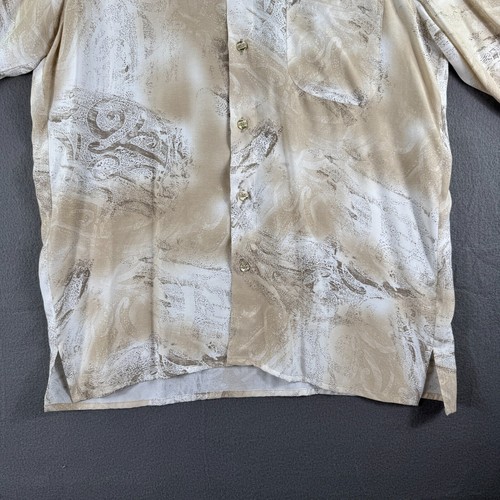 Georg Roth Shirt Men M 39/40 Abstract Art Silky Beige Pocket Resort Germany Lux - Picture 8 of 9