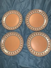 Dowan Ironstone American Bohemian Salad / Luncheon Plate Terra Matte Set/4