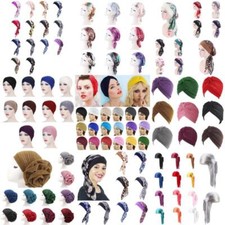 Women Muslim Stretch Turban Hat Chemo Cap Hair Loss Head Scarf Wrap Hijab Cap