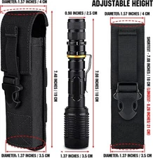 Tactical Flashlight Pouch Torch Holster LED Holder Multi-Function Portable Pouch