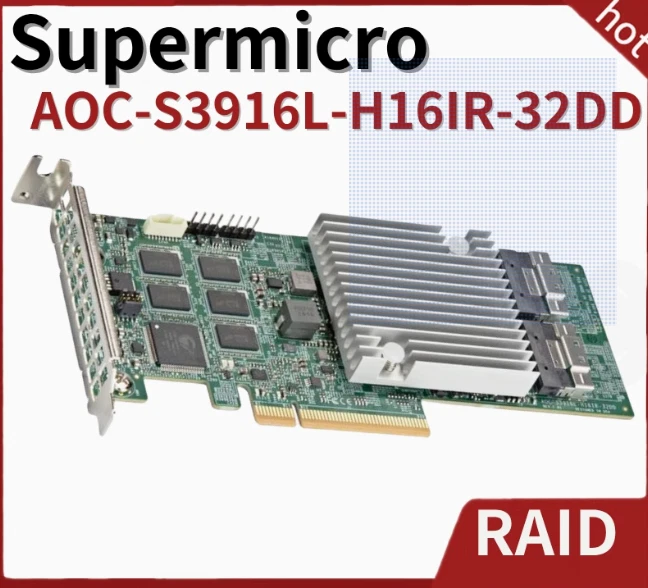 Supermicro AOC-S3916L-H16IR-32DD SAS3916 6Gb/sSAS/SATA RAID controller card - Image 2 of 3