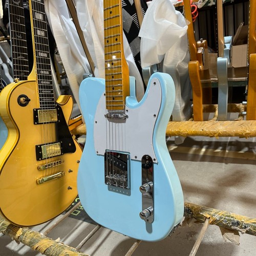 Tele Electric Guitar Mahogany Body Maple Fretboard Sky Blue Color In Stock - Bild 4 von 4