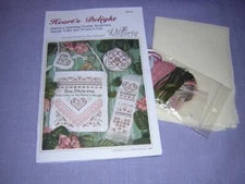 Victoria Sampler Heart's Delight Pattern Fabric Accessory Pack