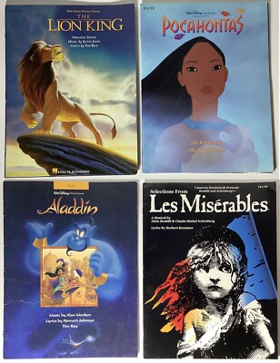 Flute Sheet Music Various Scores Lot (Disney, Les Misérables)
