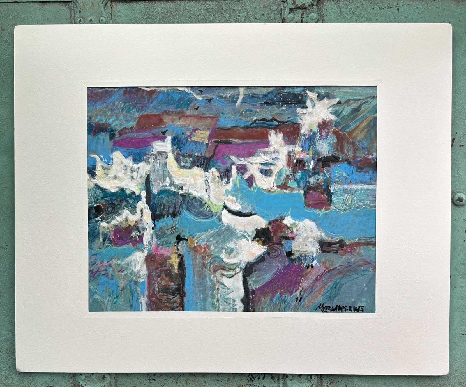 Carole Myers Original Mixed Media Collage Abstract Canyon OOAK Painting AWS