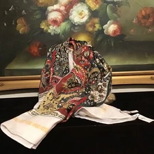 NWT Talbots WOMEN'S MULTI COLOR Paisley Square Wrap scarf One size 45''