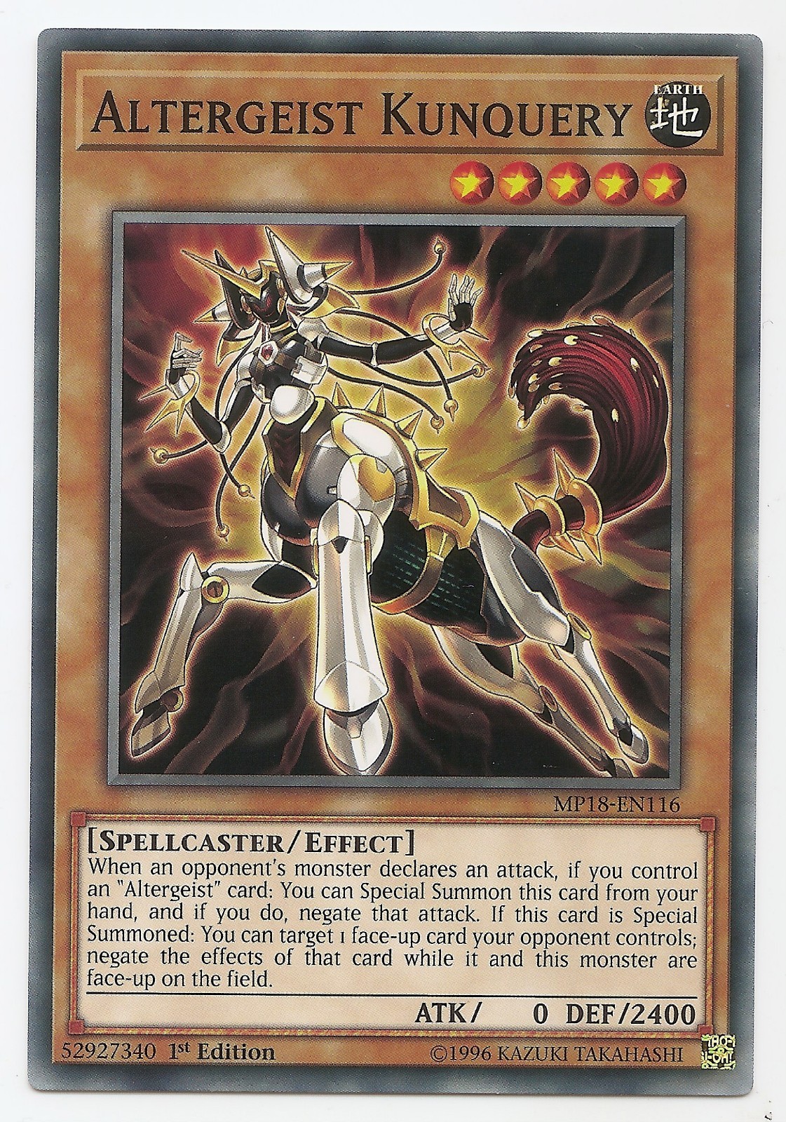 Altergeist Kunquery MP18-EN116 Common Yu-Gi-Oh Card English 1st Edition New