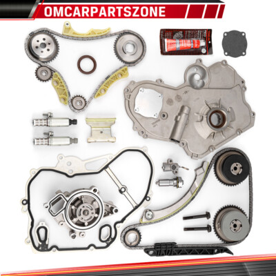 Timing Chain Kit VCT Selenoid Actuator Gear Oil & Water Pump For GM 2.0L 2.4L L4