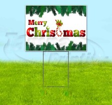 MERRY CHRISTMAS 18x24 Yard Sign Corrugated Plastic Bandit Lawn USA HOLIDAYS