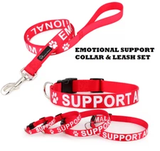 EMOTIONAL SUPPORT ESA ALL ACCESS Dog Pet Animal Dog Collar 2 SIZES LEASH XS-XL