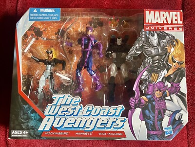 2012 HASBRO MARVEL UNIVERSE WEST COAST AVENGERS 4'' FIGURES 3-PACK MIB HAWKEYE