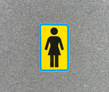 GIRL Skateboard Sticker Yellow-Black-Blue 3.1"